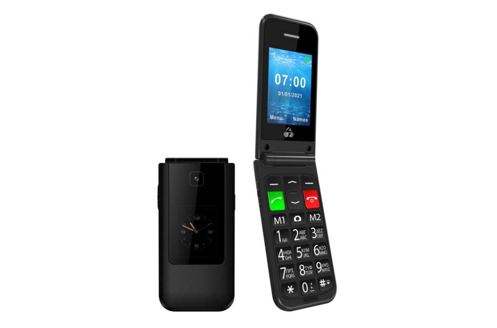MOBILE PHONE POWERTECH PTM-23 SENTRY DUAL II, 2 SCREENS, SOS CALL, BLACK